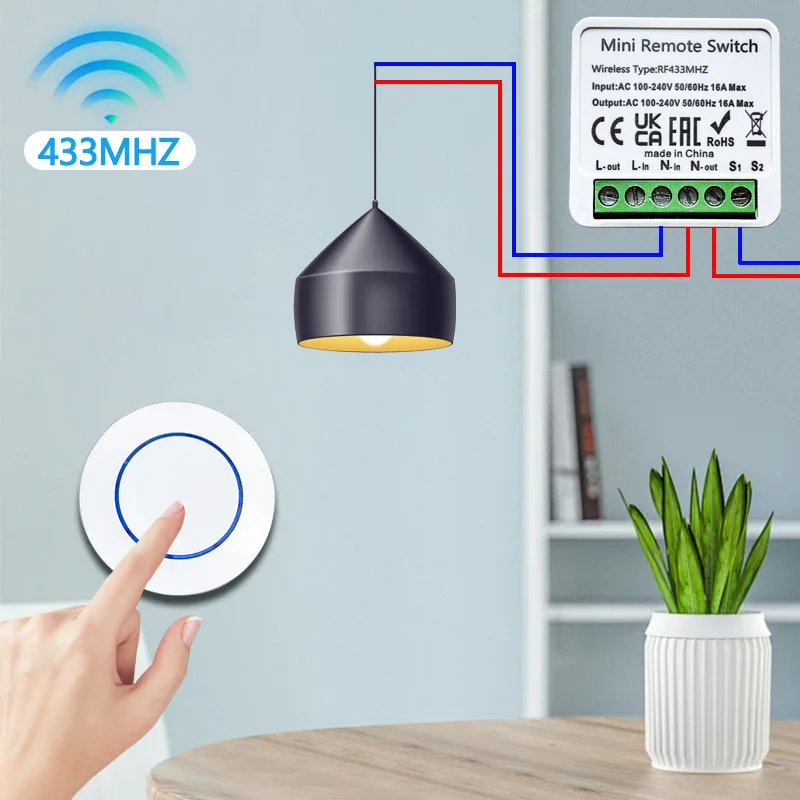 433HMz Wireless Light Switch 1 - Diy Electronics Button review and price